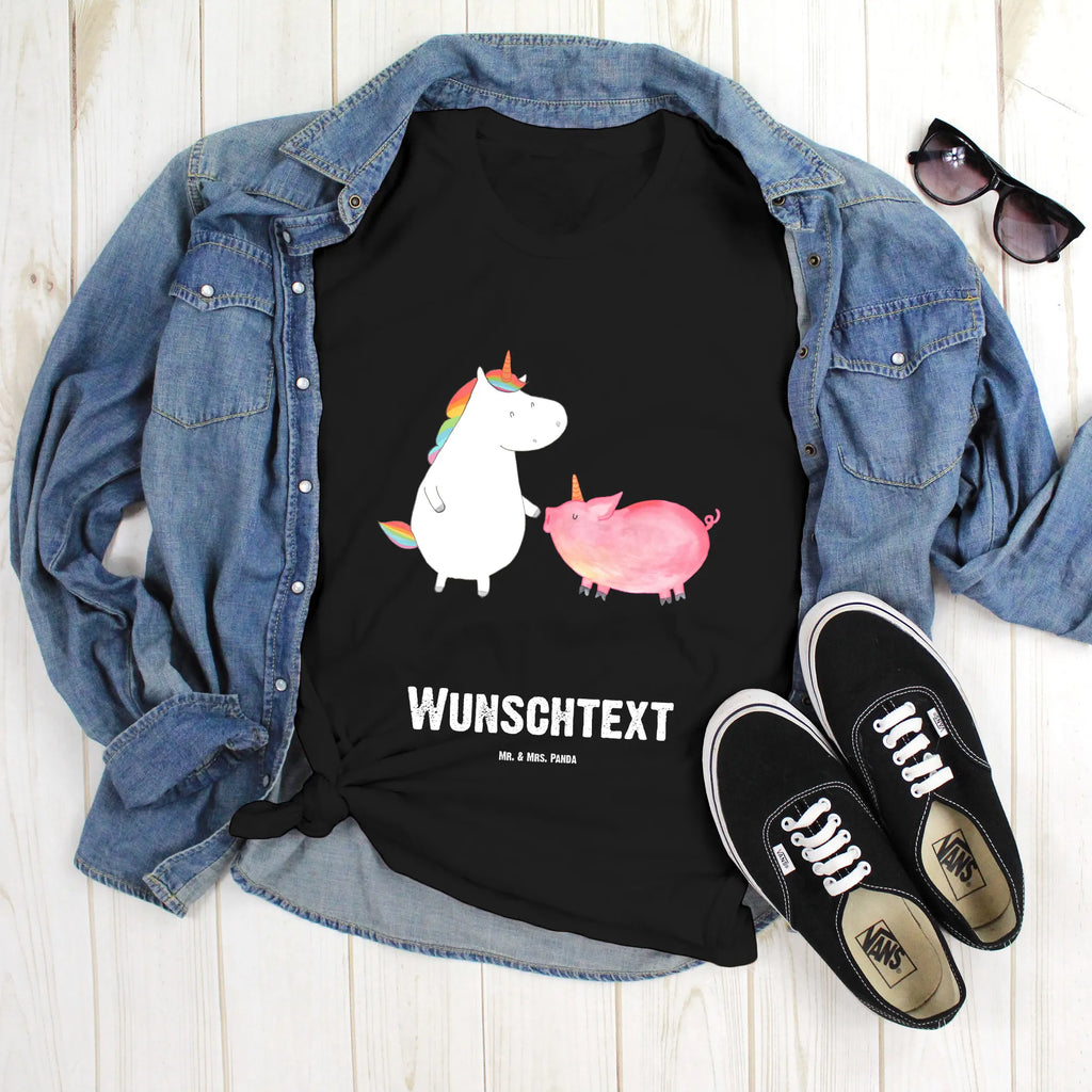 Personalisiertes T-Shirt Einhorn + Schweinhorn T-Shirt mit Namen, T-Shirt Personalisiert, Bedrucken, Wunschtext, T-Shirt mit Aufruck, Einhorn Deko, Unicorn, Einhorn, Einhörner, Schwein, Freundin, Schweinhorn, Freundschaft, Schweinchen