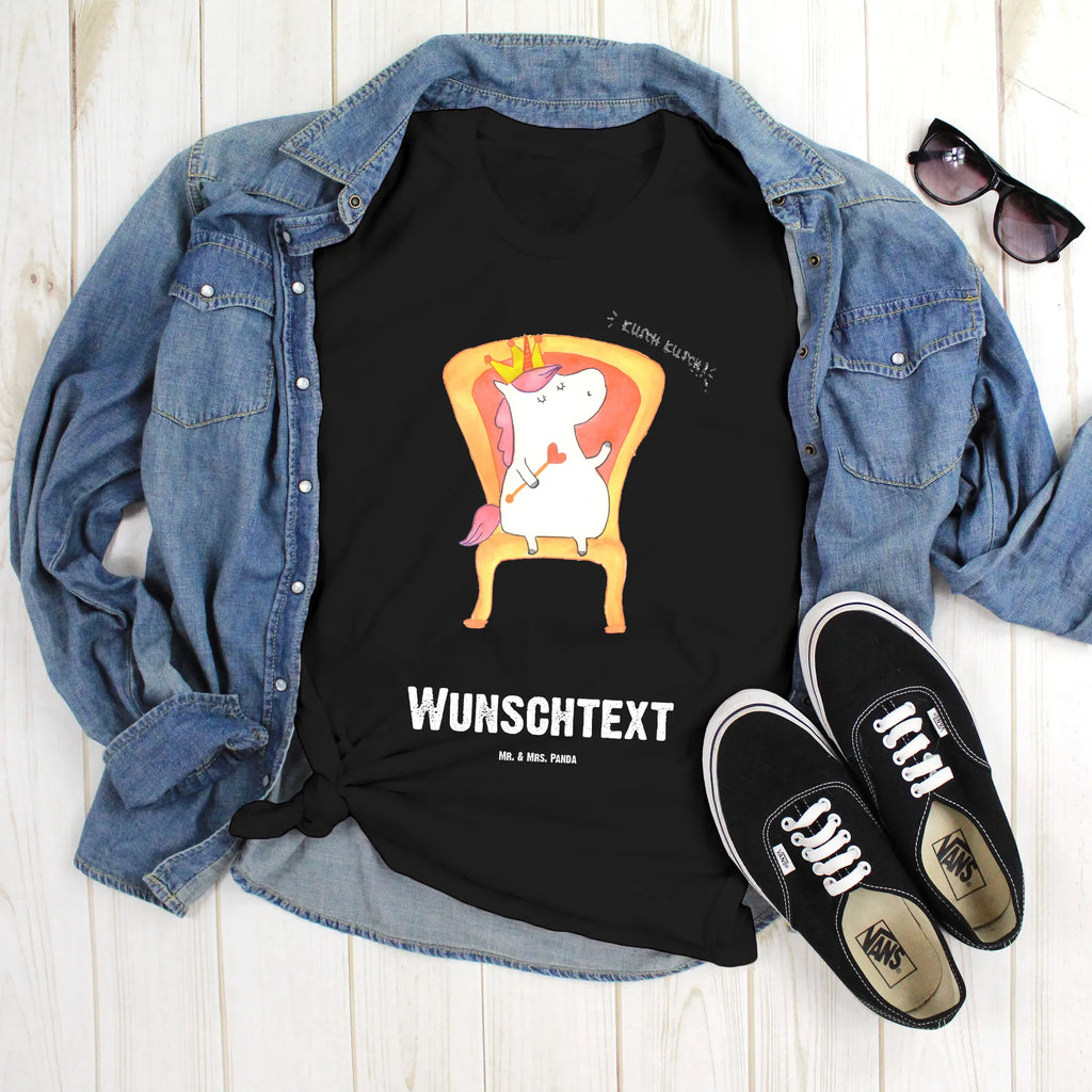 Personalisiertes T-Shirt Einhorn König T-Shirt mit Aufruck, Wunschtext, T-Shirt Personalisiert, T-Shirt mit Namen, Bedrucken, Einhorn Deko, Unicorn, Einhorn, Einhörner, Präsident, Krone, König, Herrscher, Prinzessin, Bundeskanzler, Kaiser