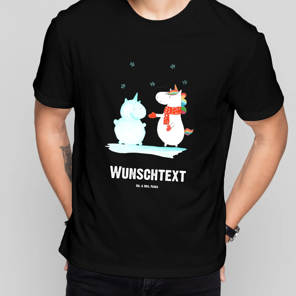 Rozmiar L Personalizowana koszulka jednorożec Bałwan T-Shirt mit Namen, Wunschtext, Bedrucken, T-Shirt mit Aufruck, T-Shirt Personalisiert, Einhorn Deko, Unicorn, Einhorn, Einhörner, Winter, Schneemann, X-Mas, Schnee, kalt, Handschuhe, Weihnachten, Mütze, Kuchen
