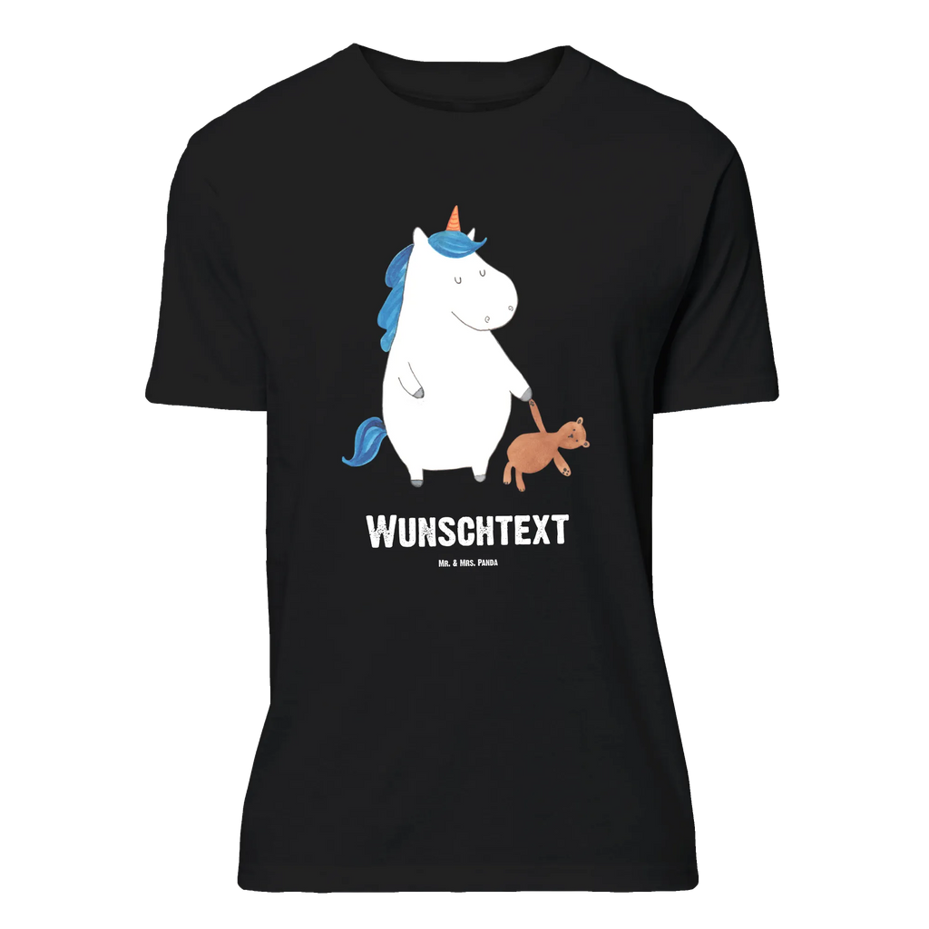 Rozmiar L Personalizowana koszulka Jednorożec Miś Wunschtext, Bedrucken, T-Shirt Personalisiert, T-Shirt mit Aufruck, T-Shirt mit Namen, Einhorn Deko, Unicorn, Einhorn, Einhörner, Freundin, Singleleben, Single, Bett, Gute Nacht, schlafen, Träumen