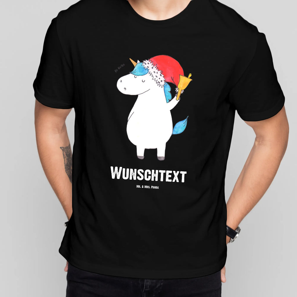 Personalisiertes T-Shirt Einhorn Weihnachtsmann T-Shirt Personalisiert, T-Shirt mit Namen, Wunschtext, Bedrucken, T-Shirt mit Aufruck, Einhorn Deko, Unicorn, Einhorn, Einhörner, Feenstaub, Nikolaus, Weihnachten, Gin, Wunschliste, Schoki, Wunschzettel, Schokolade, Weihnachtsmann