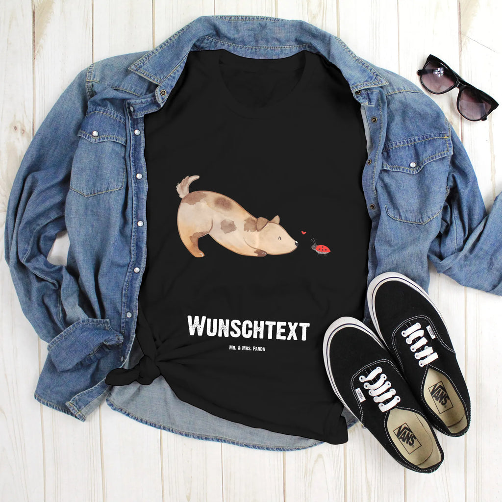 Rozmiar L Personalizowana koszulka pies biedronka T-Shirt mit Namen, Bedrucken, Wunschtext, T-Shirt mit Aufruck, T-Shirt Personalisiert, Hundemotiv, Hund, Haustier, Tierliebhaber, Sprüche, Hunderasse, Hundebesitzer, Marienkäfer, Mischlinghund, Mischling, Hunde, Hundespruch