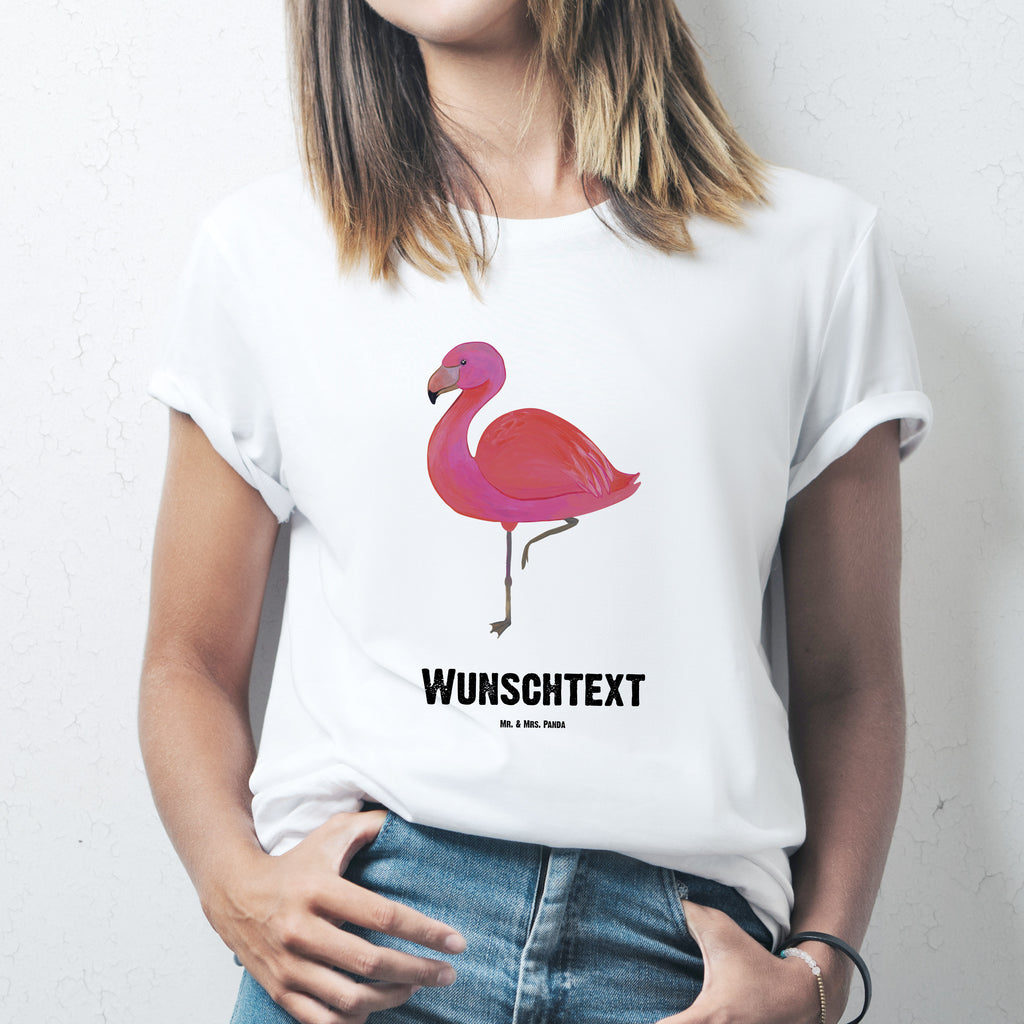 Rozmiar L Personalizowana koszulka Flamingo Klasyczny T-Shirt Personalisiert, T-Shirt mit Namen, Frauen, Bedrucken, T-Shirt mit Aufruck, Wunschtext, Männer, Flamingo, Stolz, Geschwister, Einzigartig, Tochter, Selbstliebe, Außenseiter, ich, Spruch, Freundinnen, für mich, Sohn, Freundin
