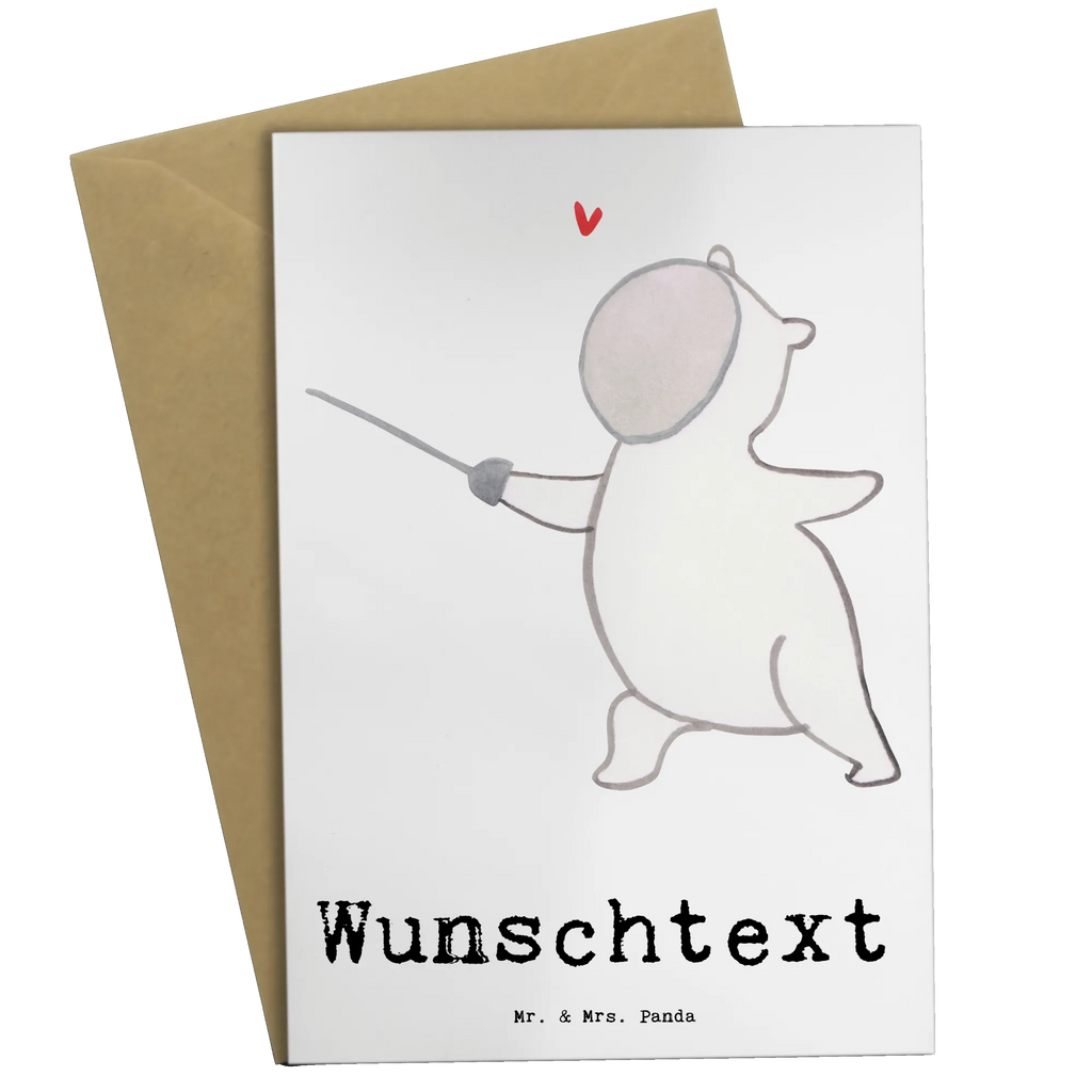 Personalisierte Grußkarte Panda Fechten Personalisierte Geburtstagskarte, Grußkarte als Geldgeschenk, Grußkarten personalisiert, Personalisierte Grußkarte, Personalisierte Karte, Personalisierte Einladungskarte, Personalisierte Hochzeitskarte, Grußkarte selbst gestalten, Grußkarte mit Namen, Grußkarte mit persönlichen Nachrichten, Personalisiertere Klappkarte, Grußkarte selber drucken, Personalisierte Glückwunschkarte, Geschenk, Sport, Sportart, Hobby, Schenken, Danke, Dankeschön, Auszeichnung, Gewinn, Sportler, Fecht Verein, Fecht Club, Fechter Bund, Fechten