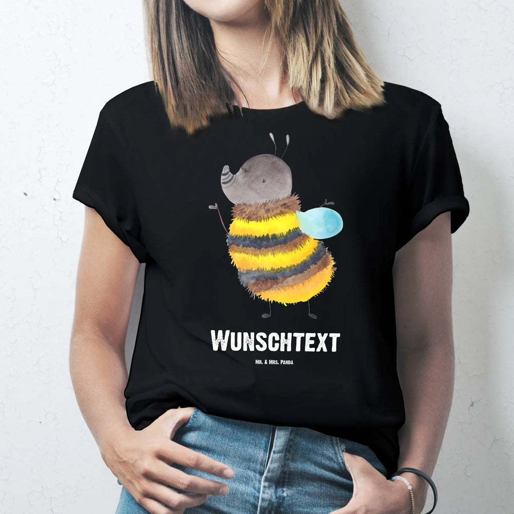 Personalisiertes T-Shirt Hummel flauschig T-Shirt mit Aufruck, Bedrucken, T-Shirt Personalisiert, Frauen, Männer, T-Shirt mit Namen, Wunschtext, Tiermotive, Gute Laune, lustige Sprüche, Tiere, Hummel, Biene, Blume, Flauschig, Natur