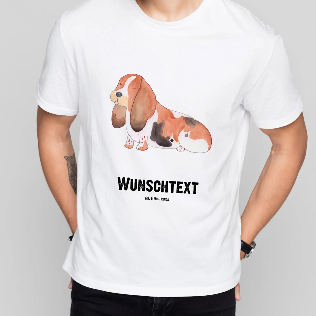 Rozmiar L Personalizowana koszulka pies Basset Hound T-Shirt mit Namen, T-Shirt mit Aufruck, T-Shirt Personalisiert, Bedrucken, Wunschtext, Hundemotiv, Hund, Haustier, Tierliebhaber, Sprüche, Hunderasse, Hundebesitzer, Hundeliebe, Basset, Kinderlos, Basset Hound