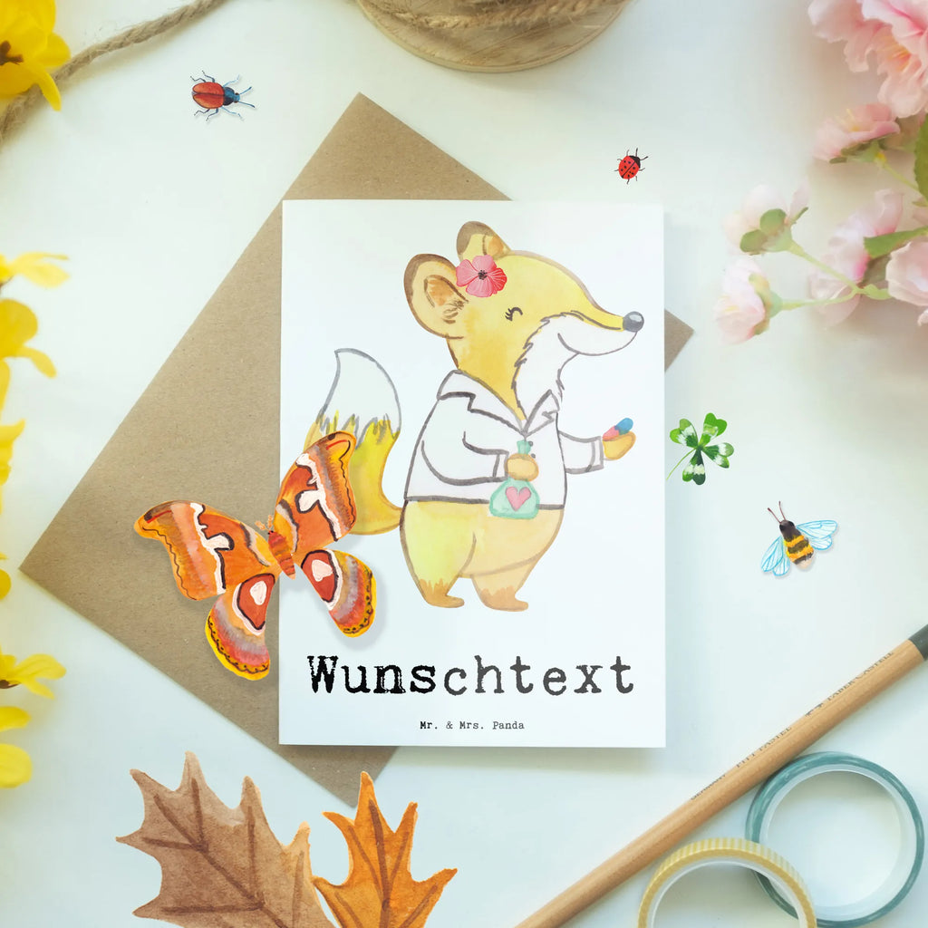 Spersonalizowana kartka z życzeniami farmaceutka Serce Zawód, Wykształcenie, Jubileusz, Pożegnanie, Emerytura, Kolega, Koleżanka, Prezent, Dawać, Pracownik, Współpracownik, Firma, Dziękuję, Dziękuję bardzo