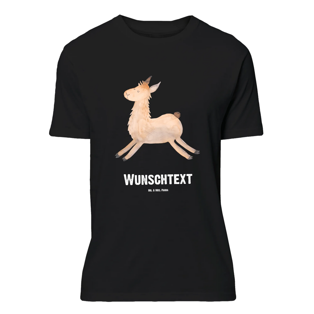 Personalisiertes T-Shirt Lama springend T-Shirt mit Namen, Wunschtext, T-Shirt mit Aufruck, T-Shirt Personalisiert, Bedrucken, Alpaka, Lama, Happy Day, Freundin, Liebeskummer, Abitur, Neustart, Guten Morgen, Fröhlich, Prüfung, Lamas, Start, Lieblingstag, Glück