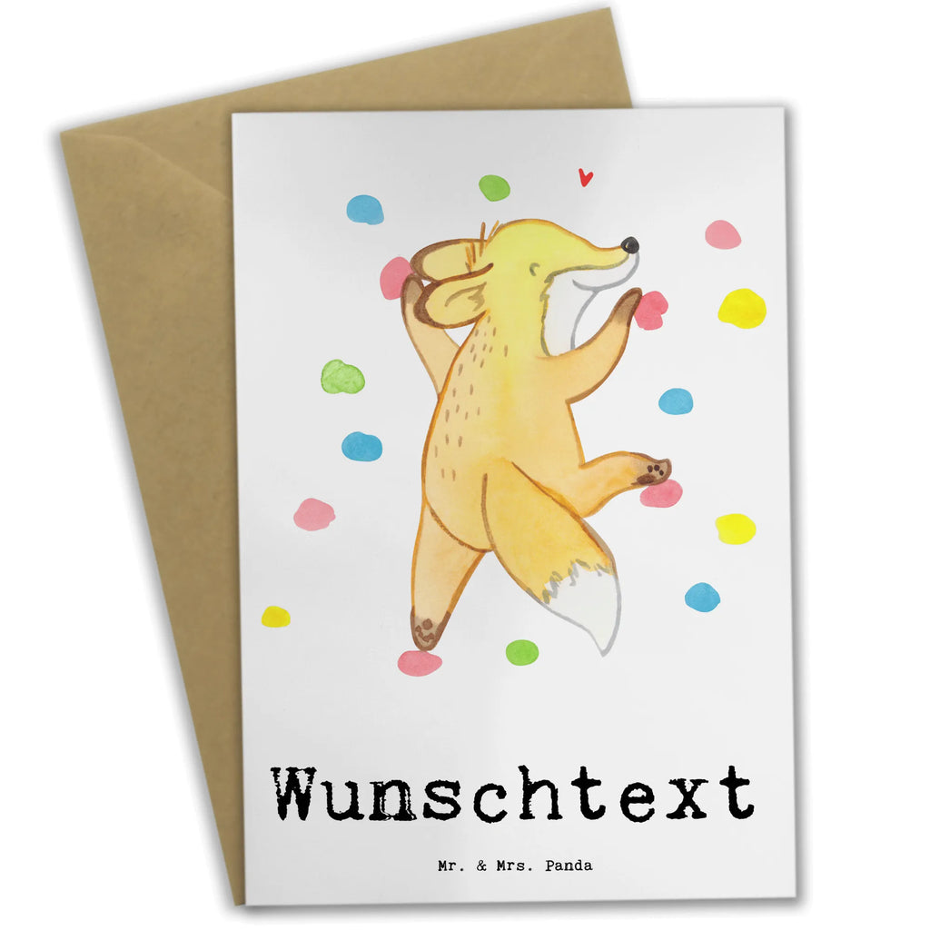 Personalised greetings card Fox bouldering Gift, sport, hobby, giving, thank you, award, profit, athlete, bouldering hall, climbing, climbing hall, bouldering