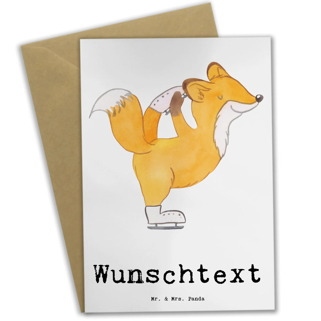 Spersonalizowana kartka z życzeniami lis Łyżwiarz figurowy Prezent, Sport, Dyscyplina sportowa, Hobby, Darować, Dziękuję, Dzięki, Wyróżnienie, Wygrana, Sportowiec