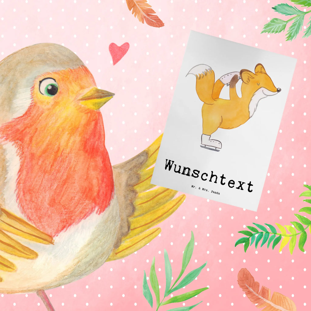 Spersonalizowana kartka z życzeniami lis Łyżwiarz figurowy Prezent, Sport, Dyscyplina sportowa, Hobby, Darować, Dziękuję, Dzięki, Wyróżnienie, Wygrana, Sportowiec