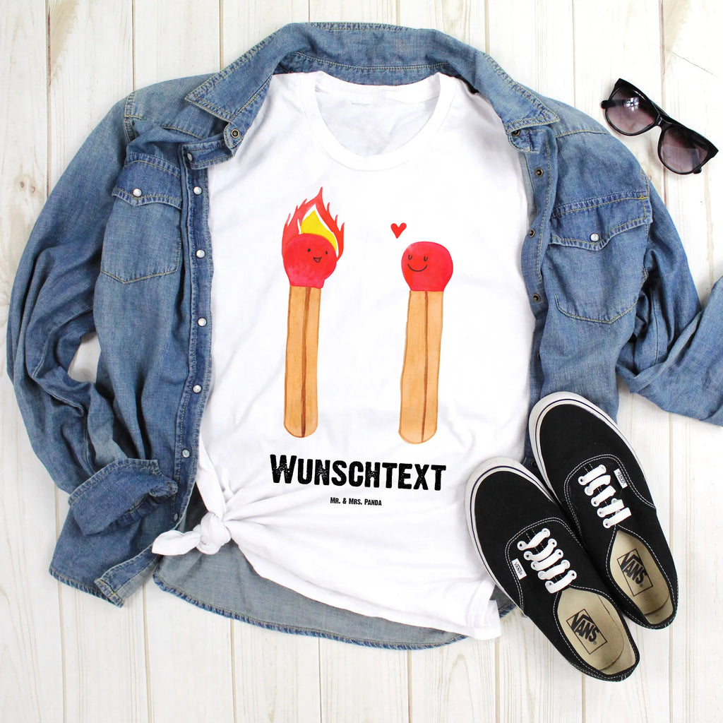 Personalised T-Shirt Matches T-Shirt mit Aufruck, T-Shirt Personalisiert, T-Shirt mit Namen, Bedrucken, Wunschtext, Freund, Jahrestag, Verlobung, Partner, Ehemann, Ehefrau, Freundin, Liebesgeschenk, Liebe, Heiraten, Heiratsantrag, Hocheitstag, Streichhölzer