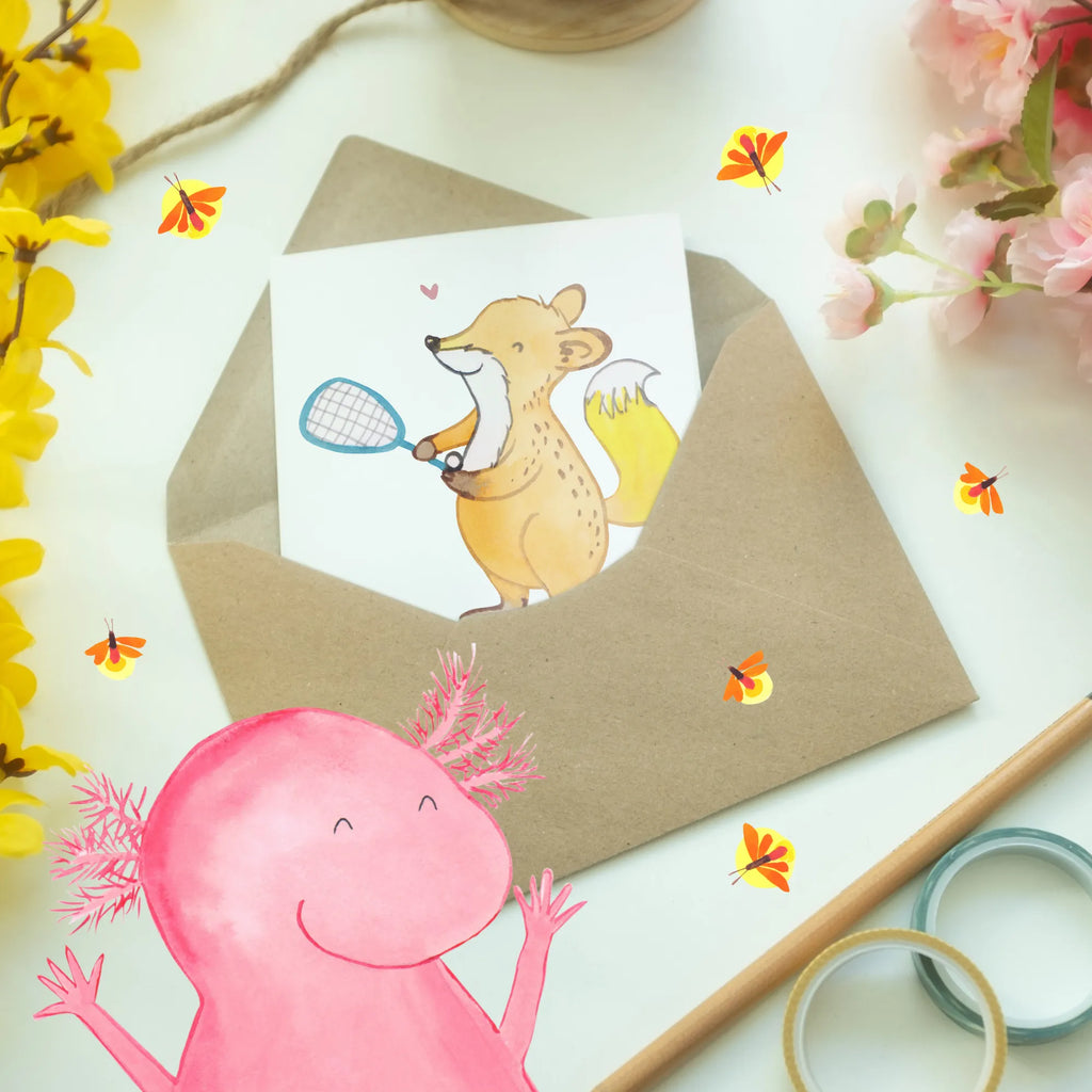 Spersonalizowana kartka z życzeniami lis grać w squasha Prezent, Sport, Dyscyplina sportowa, Hobby, Darować, Dziękuję, Dzięki, Wyróżnienie, Wygrana, Sportowiec