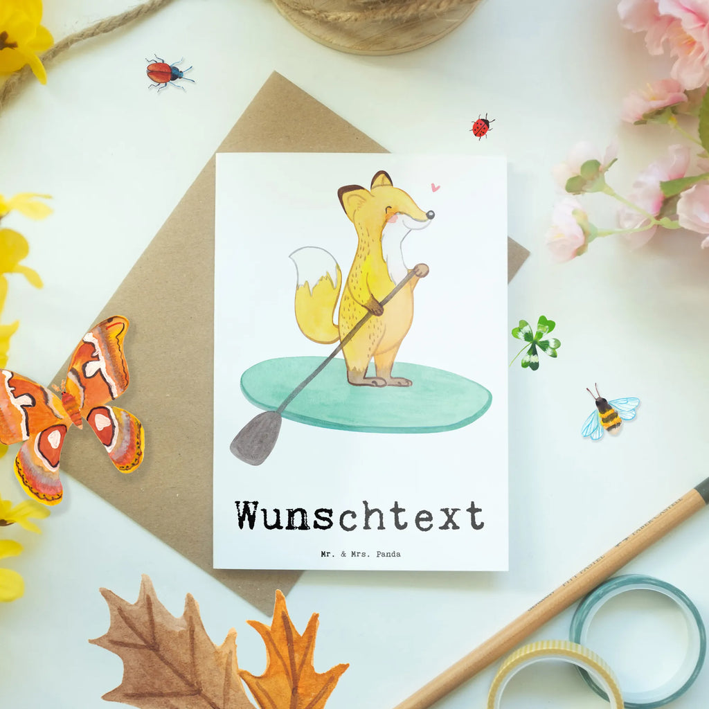 Spersonalizowana kartka z życzeniami lis Wiosłowanie na stojąco Prezent, Sport, Dyscyplina sportowa, Hobby, Darować, Dziękuję, Dzięki, Wyróżnienie, Wygrana, Sportowiec