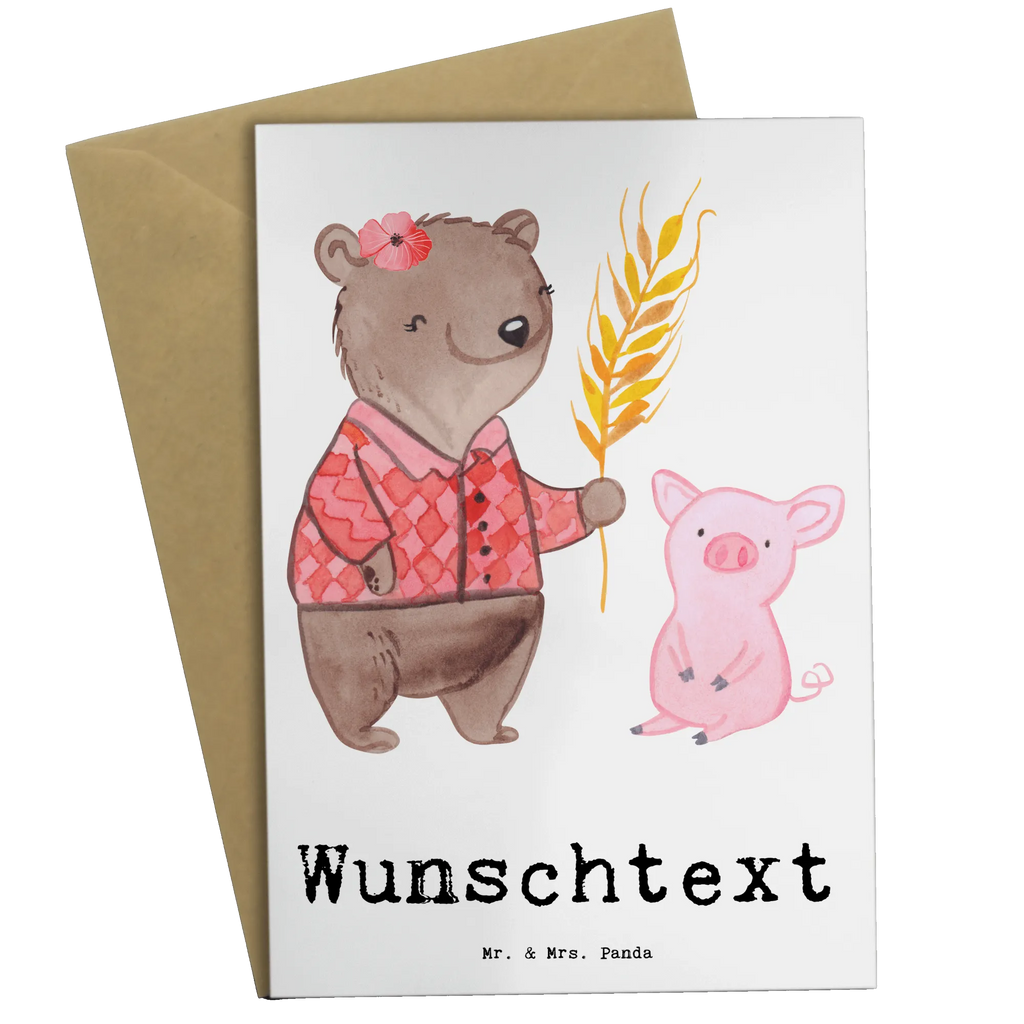 Personalised greetings card female farmer heart gift, gift idea, best, farewell gift, passing exam, anniversary, retirement, promotion, job start, sayings, funny, profession