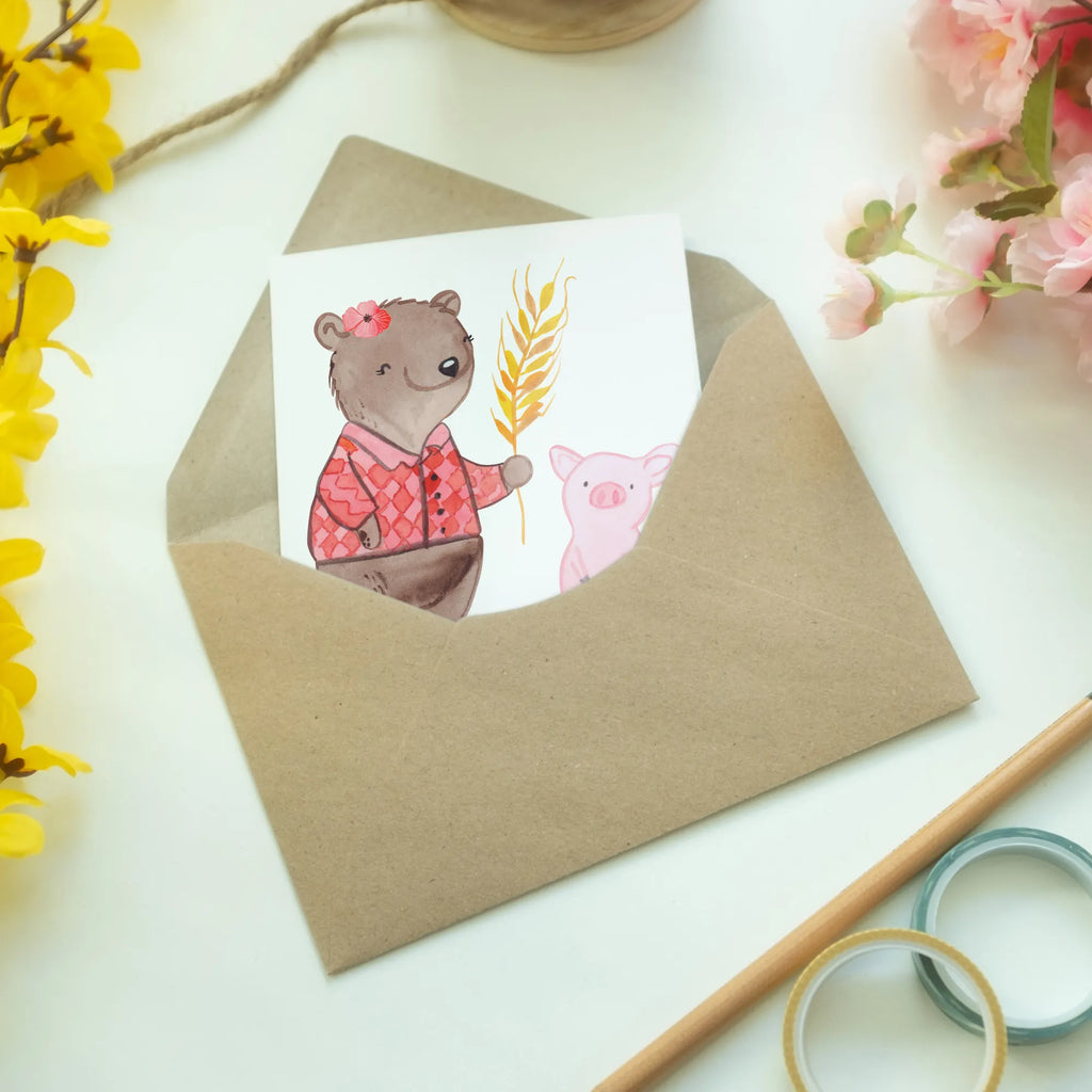 Personalised greetings card female farmer heart gift, gift idea, best, farewell gift, passing exam, anniversary, retirement, promotion, job start, sayings, funny, profession