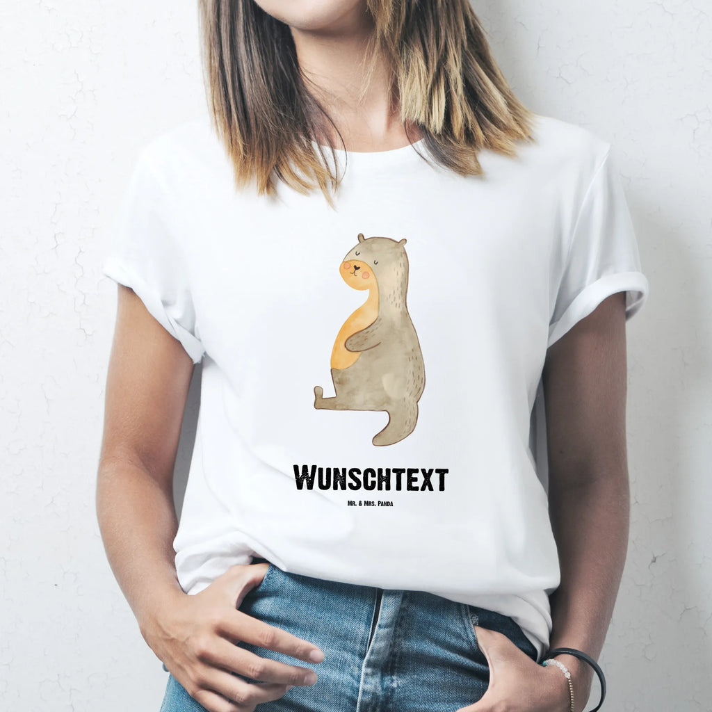 Personalised T-Shirt otter Belly T-Shirt mit Aufruck, Bedrucken, T-Shirt Personalisiert, Wunschtext, T-Shirt mit Namen, Fischotter, Seeotter, Otter, Otter Seeotter See Otter