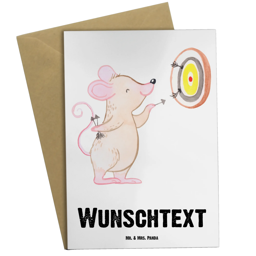 Spersonalizowana kartka z życzeniami Mysz Gra w rzutki Prezent, Sport, Dyscyplina sportowa, Hobby, Darować, Dziękuję, Dzięki, Wyróżnienie, Wygrana, Sportowiec