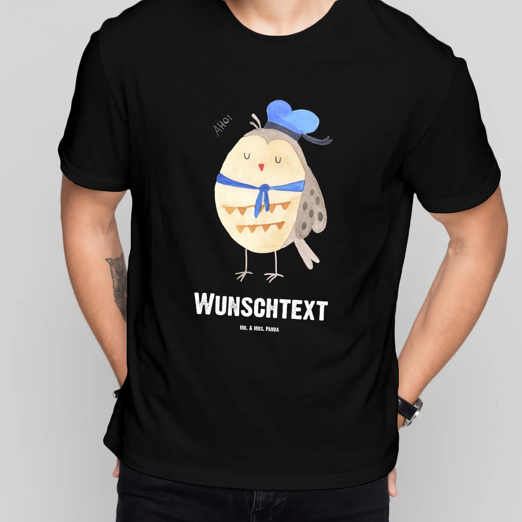 Personalised T-Shirt Owl sailor Wunschtext, T-Shirt mit Namen, Bedrucken, T-Shirt mit Aufruck, T-Shirt Personalisiert, Eule, Heimathafen, Owl, Eule Deko, Seefahrer, Hochzeitstag Geschenk, Eule Spruch, Ehe, Matrose, Freundin, Wortspiel Lustig