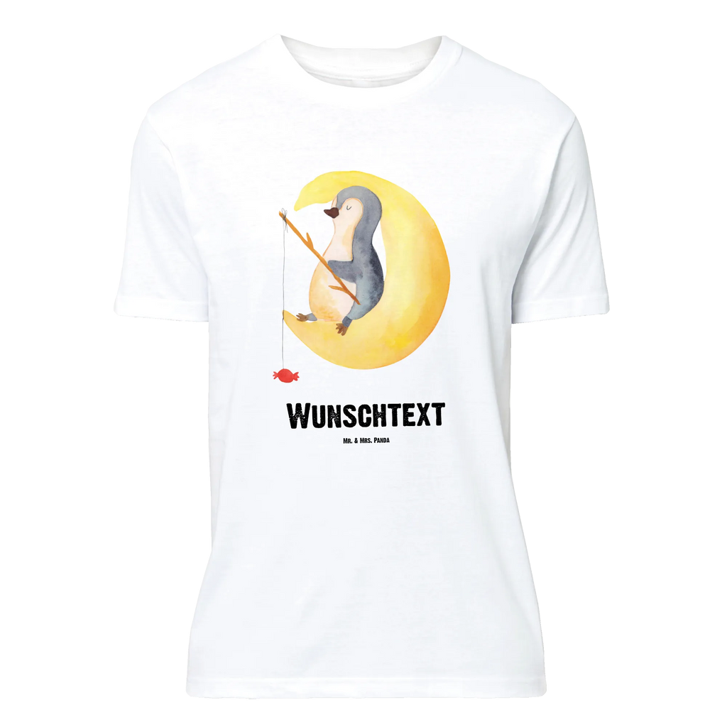 Personalised T-Shirt Penguin moon T-Shirt mit Namen, T-Shirt Personalisiert, T-Shirt mit Aufruck, Pinguin, Pinguine, Gästezimmer, Spruch, schlafen, Schlafzimmer, Einschlafen, Nachtruhe, Schlafstörungen