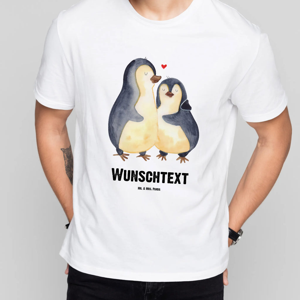 Personalisiertes T-Shirt Pinguin umarmend T-Shirt mit Aufruck, T-Shirt mit Namen, T-Shirt Personalisiert, Wunschtext, Bedrucken, Pinguin, Liebe, Liebesgeschenk, Hochzeitstag, Verlobung, Liebespaar, Hochzeitsgeschenk, Hochzeit, Liebesbeweis, Jahrestag