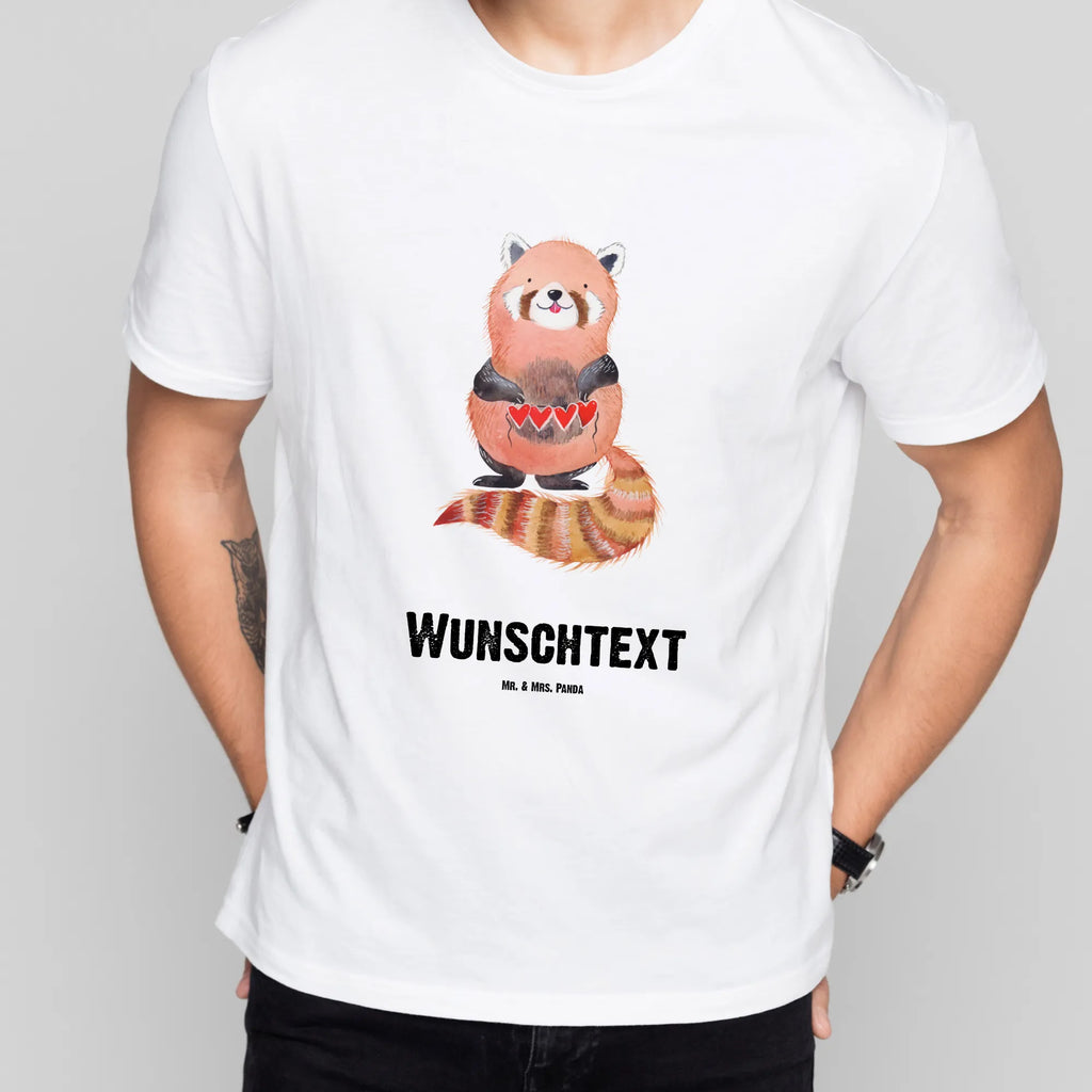 Personalised T-Shirt red panda T-Shirt mit Namen, Bedrucken, T-Shirt mit Aufruck, T-Shirt Personalisiert, Wunschtext, Lustige Sprüche, Gute Laune, Tiere, Tiermotive, Herz, Lieblingsmensch, Liebling, Rot, Liebe, Panda
