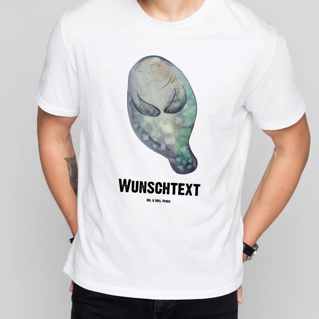 Rozmiar L Personalizowana koszulka morska krowa Szczęśliwy Bedrucken, T-Shirt Personalisiert, Wunschtext, T-Shirt mit Aufruck, T-Shirt mit Namen, Meer, Meerestiere, Urlaub, Seekuh, Selbstliebe, Achtsamkeit, Respekt, Neustart, Neuanfang, Seekühe, Zufrieden, Liebeskummer, Freundin