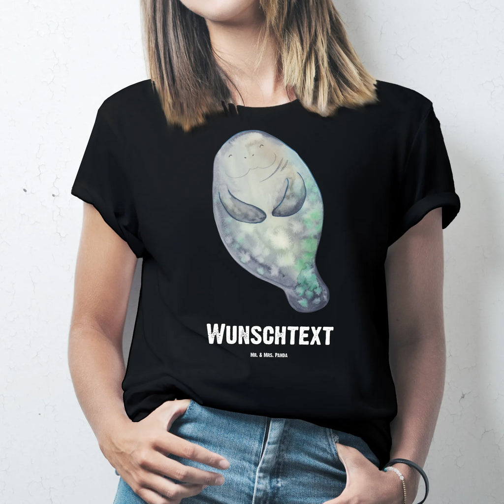 Rozmiar L Personalizowana koszulka morska krowa Szczęśliwy Bedrucken, T-Shirt Personalisiert, Wunschtext, T-Shirt mit Aufruck, T-Shirt mit Namen, Meer, Meerestiere, Urlaub, Seekuh, Selbstliebe, Achtsamkeit, Respekt, Neustart, Neuanfang, Seekühe, Zufrieden, Liebeskummer, Freundin