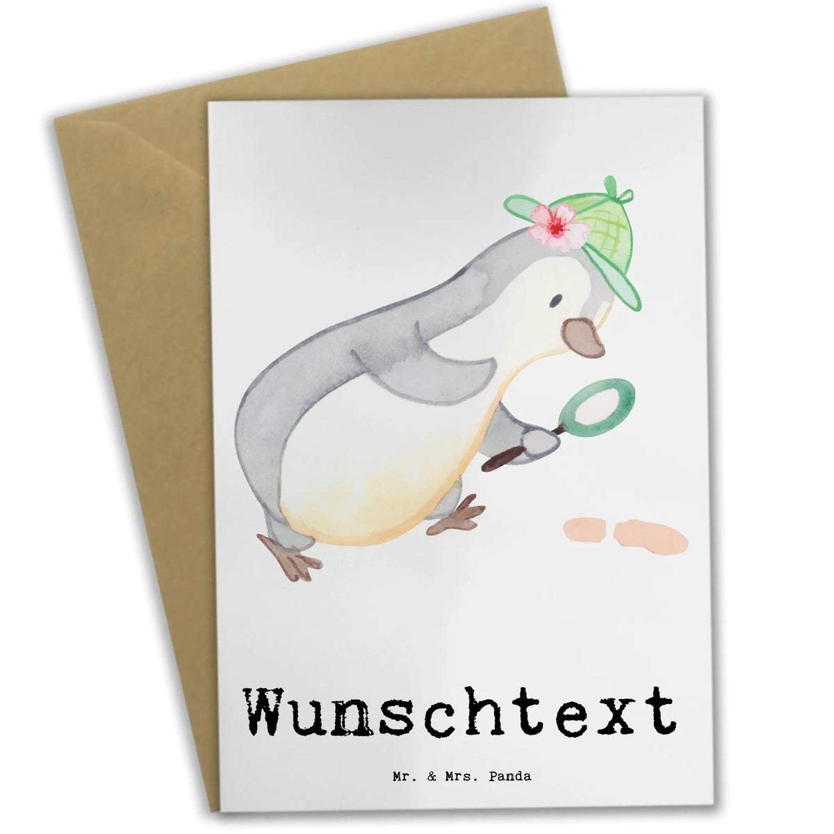 Personalisierte Grußkarte Detektivin Herz