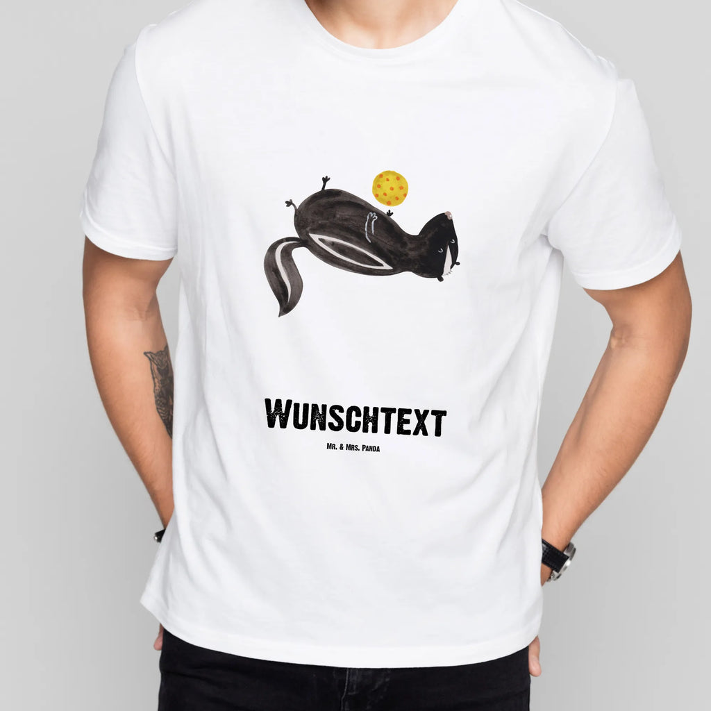 Personalised T-Shirt skunk ball T-Shirt mit Namen, Bedrucken, Wunschtext, T-Shirt Personalisiert, T-Shirt mit Aufruck, Stinktier, Skunk, Stinker, Weisheit, Raubtier, Wildtier, Stinki, Verspielt