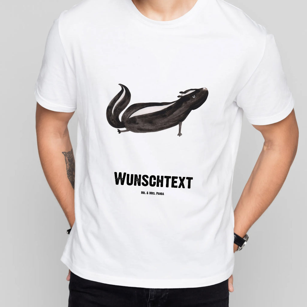 Personalisiertes T-Shirt Stinktier Yoga T-Shirt mit Namen, Bedrucken, T-Shirt mit Aufruck, Wunschtext, T-Shirt Personalisiert, Stinktier, Skunk, Stinker, Liebe, Namaste, Yoga, Stinki, Raubtier, Wildtier, Lebe, Lache