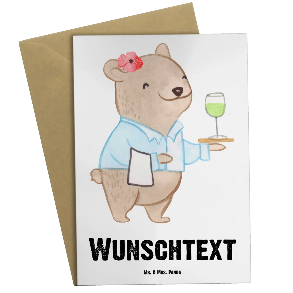 Personalised greetings card Waitress heart gift, gift idea, best, farewell gift, passing exam, anniversary, retirement, promotion, job start, sayings, funny, profession