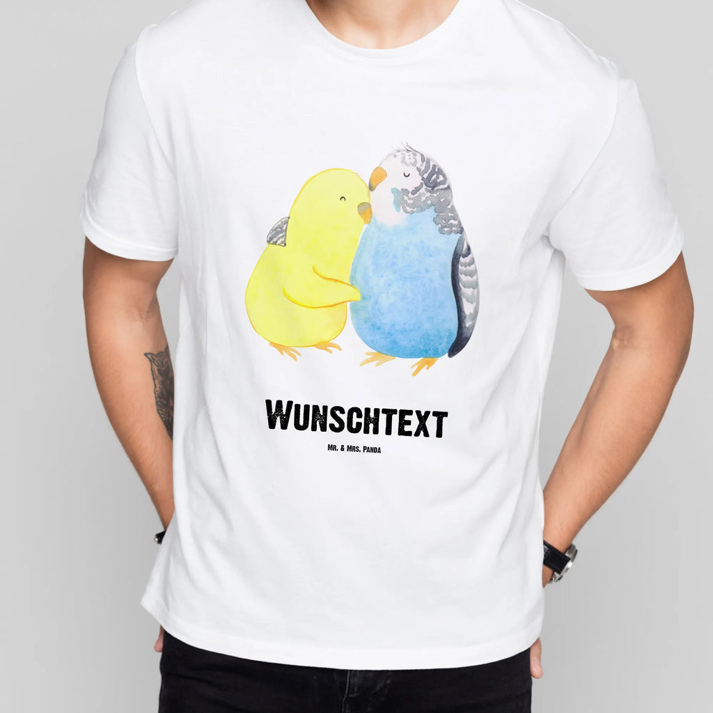 Personalisiertes T-Shirt Wellensittich Liebe Bedrucken, Wunschtext, T-Shirt Personalisiert, T-Shirt mit Namen, T-Shirt mit Aufruck, Freund, Jahrestag, Verlobung, Partner, Ehemann, Ehefrau, Freundin, Liebesgeschenk, Liebe, Heiraten, Heiratsantrag, Hocheitstag, Wellensittich, Nähe, Vögel, Kuscheln, Vertrauen
