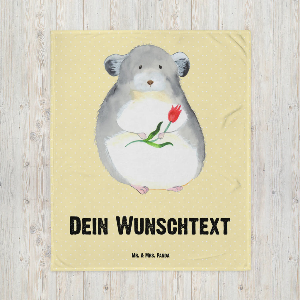 Personalisierte Decke Chinchilla mit Blume Personalisierte Decke, Kuscheldecke mit Namen, Kuscheldecke bedrucken, Decke bedrucken, Decke mit Namen, Tiermotive, Gute Laune, lustige Sprüche, Tiere, Glücklichsein, Liebeskummer, Büroalltag, Chinchilla, Chinchillas, traurig sein, Chaos, Depressionen, Büro, Kummer