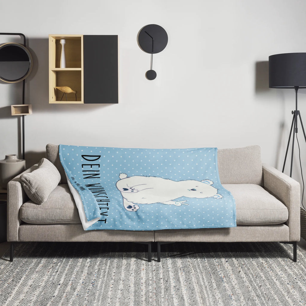Personalisierte Decke Eisbär Faul Personalisierte Decke, Kuscheldecke mit Namen, Decke mit Namen, Decke bedrucken, Kuscheldecke bedrucken, Bär, Teddy, Teddybär, Eisbär, Faul, Relaxen, Arbeit, Arbeitsplatz, Nordpol, Entspannen, Büro, Bürojob, Homeoffice