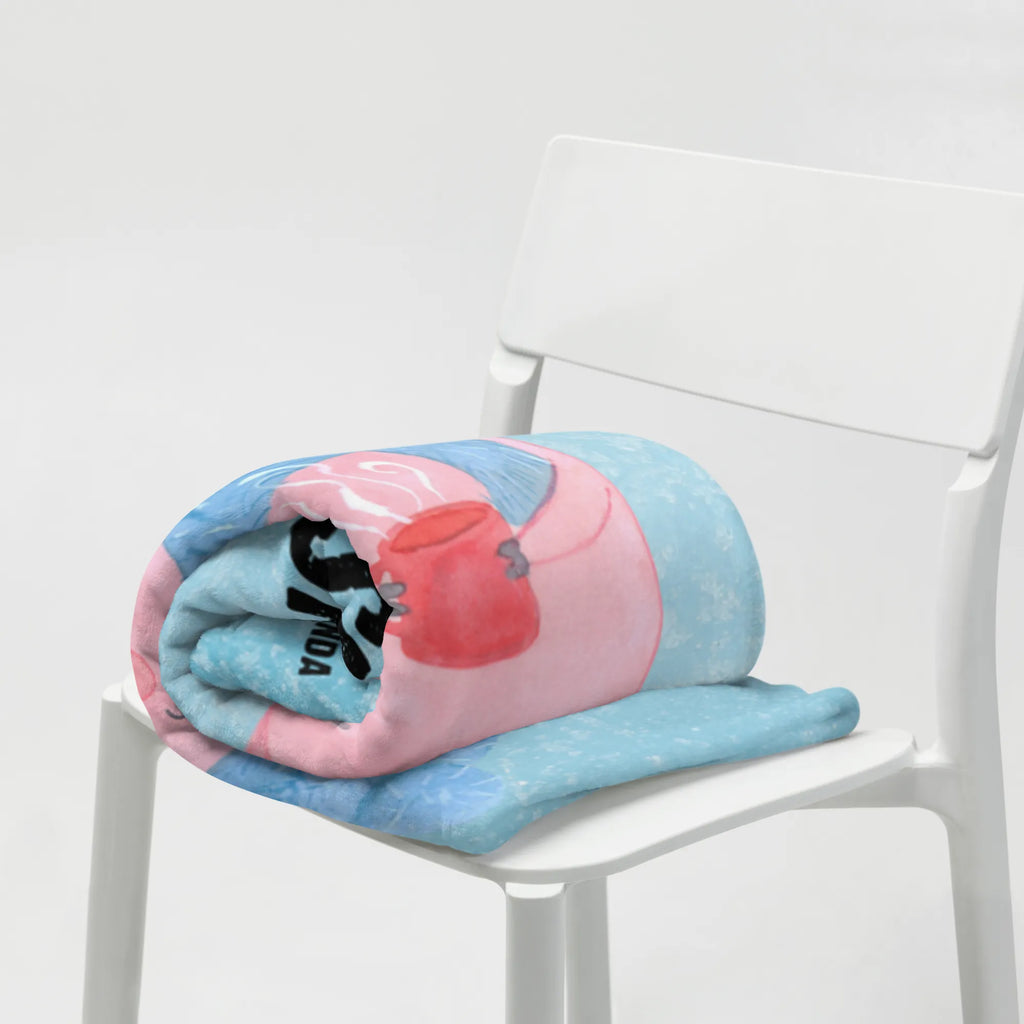 Personalizowany koc Świnka grzane wino Zima, Boże Narodzenie, dekoracje świąteczne, Mikołaj, Adwent, Wigilia, zimowy motyw