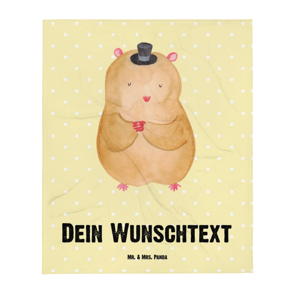 Personalisierte Decke Hamster mit Hut Decke mit Namen, Kuscheldecke bedrucken, Kuscheldecke mit Namen, Decke bedrucken, Personalisierte Decke, Tiermotive, Gute Laune, lustige Sprüche, Tiere, Hamster, Magier, Zauberer, Zylinder, Zwerghamster, Hut
