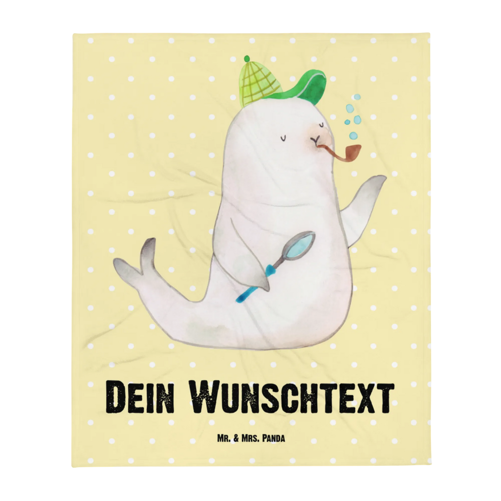 Personalisierte Decke Robbe Sherlock Personalisierte Decke, Kuscheldecke bedrucken, Kuscheldecke mit Namen, Decke mit Namen, Decke bedrucken, Tiermotive, Gute Laune, lustige Sprüche, Tiere