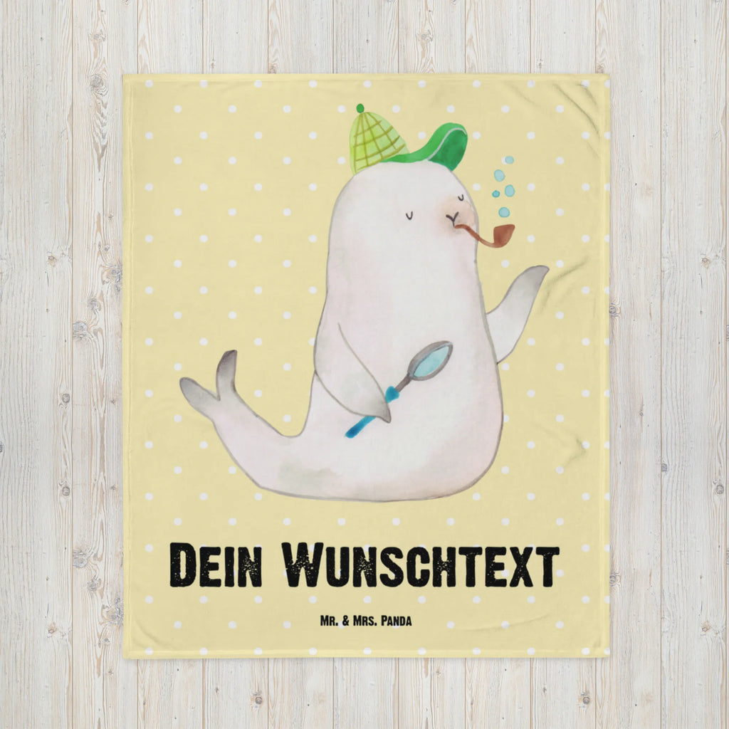 Personalisierte Decke Robbe Sherlock Personalisierte Decke, Kuscheldecke bedrucken, Kuscheldecke mit Namen, Decke mit Namen, Decke bedrucken, Tiermotive, Gute Laune, lustige Sprüche, Tiere