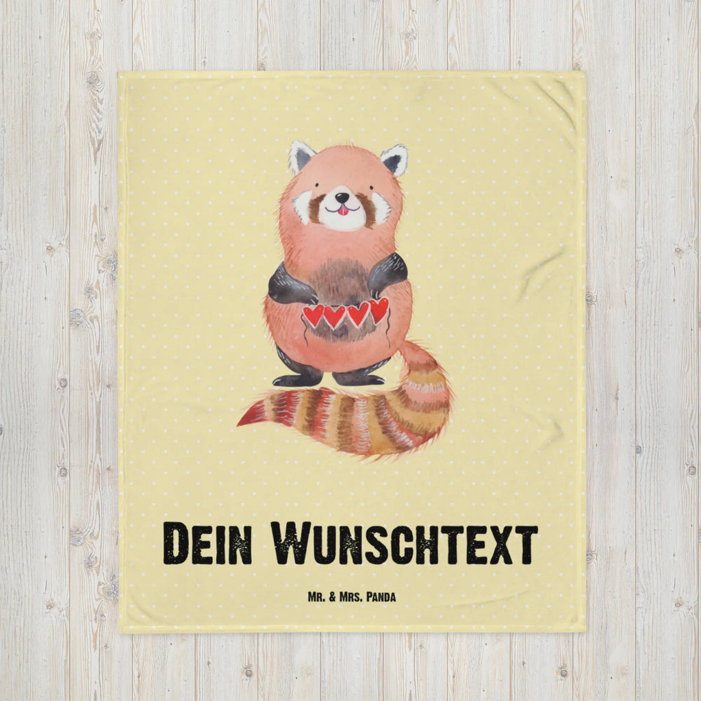 Personalizowany koc Czerwony Panda Motywy zwierzęce, dobra energia, zabawne powiedzonka, zwierzęta