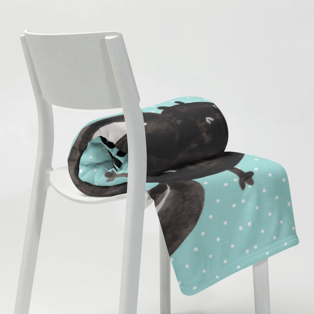 Personalisierte Decke Stinktier Handstand Kuscheldecke mit Namen, Decke mit Namen, Kuscheldecke bedrucken, Decke bedrucken, Personalisierte Decke, Stinktier, Skunk, Raubtier, Spielplatz, verpielt, Wildtier, Stinki, Stinker, Kind