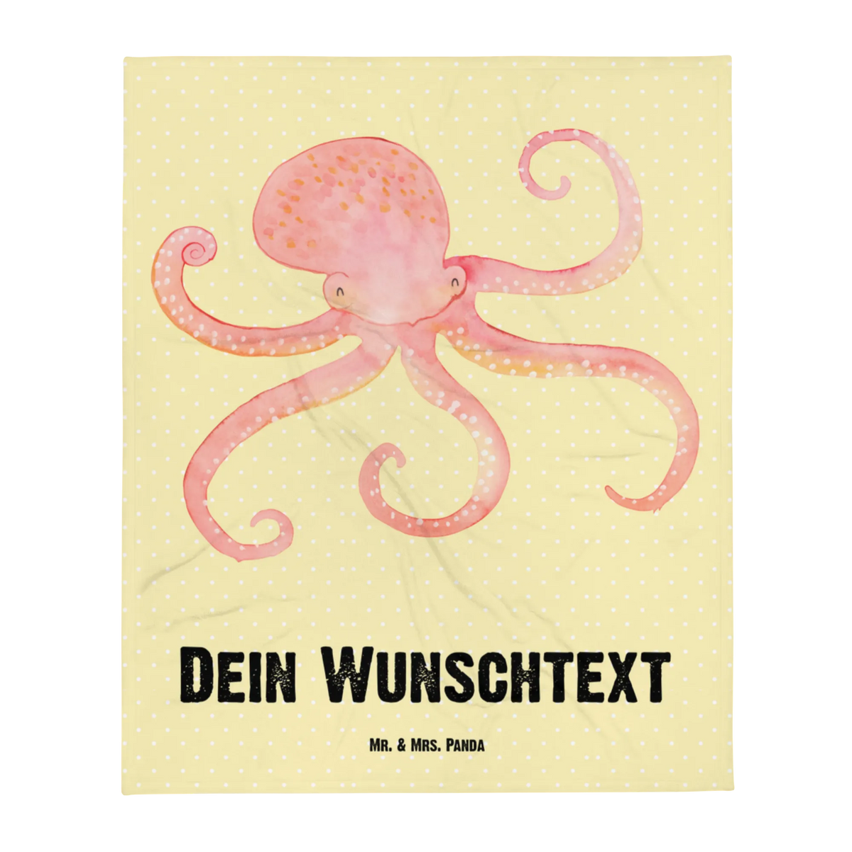 Personalised blanket Squid card, gift ideas, gifts, small animals, cute, cute animal motives, hand drawn, funny sayings, good mood, special gifts, animal lover, ocean, octopus, arms, sea animal, squid, water
