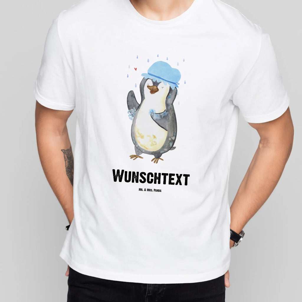 Personalisiertes T-Shirt Pinguin duscht T-Shirt Personalisiert, T-Shirt mit Namen, Bedrucken, Wunschtext, T-Shirt mit Aufruck, Pinguin, Duschen, Pinguine, Neustart, glücklich sein, Motivation, Lebensmotto, Dusche, Neuanfang