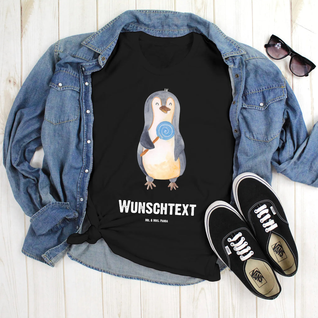 Personalised T-Shirt Penguin lollipop Bedrucken, Wunschtext, T-Shirt mit Namen, T-Shirt Personalisiert, T-Shirt mit Aufruck, Pinguin, Pinguine, Süßigkeiten, Lolli, Rabauke, Spruch, Ganove, Blödsinn, Gauner, Rebell