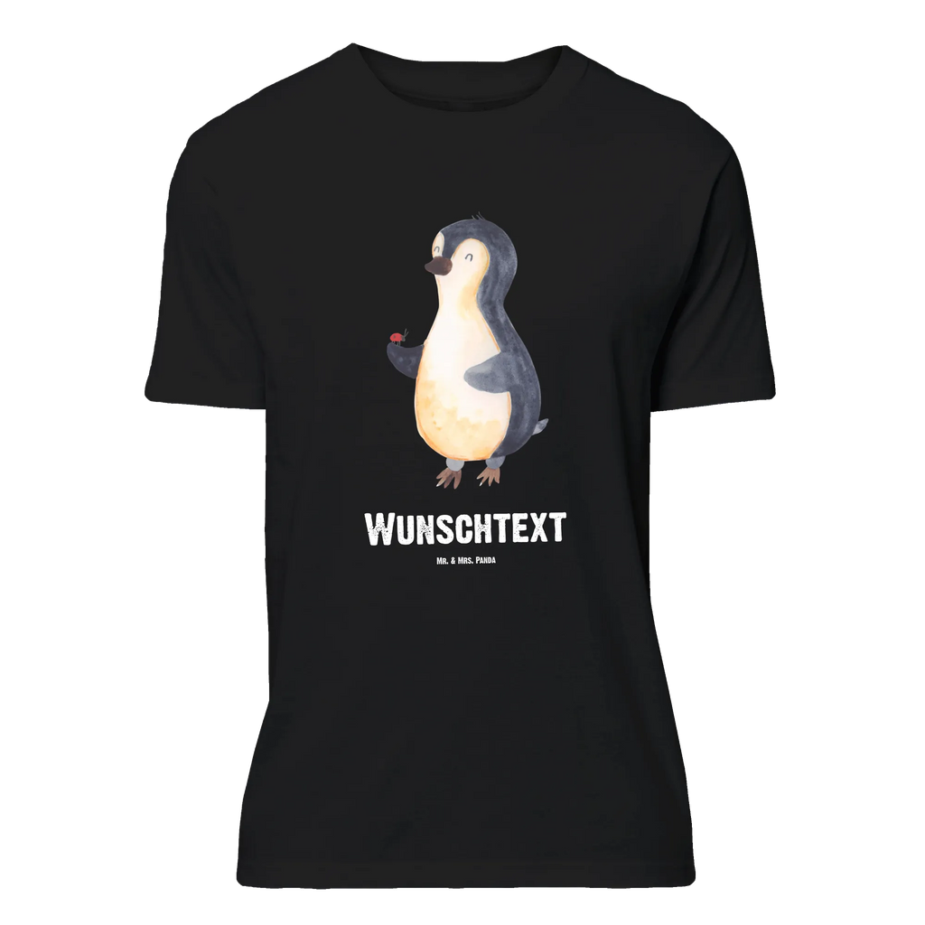 Rozmiar L Personalizowana koszulka Pingwin biedronka T-Shirt Personalisiert, T-Shirt mit Aufruck, Bedrucken, T-Shirt mit Namen, Wunschtext, Pinguin, Liebe, Wunder, Marienkäfer, Glück, Pinguine, Freude, Lebensfreude