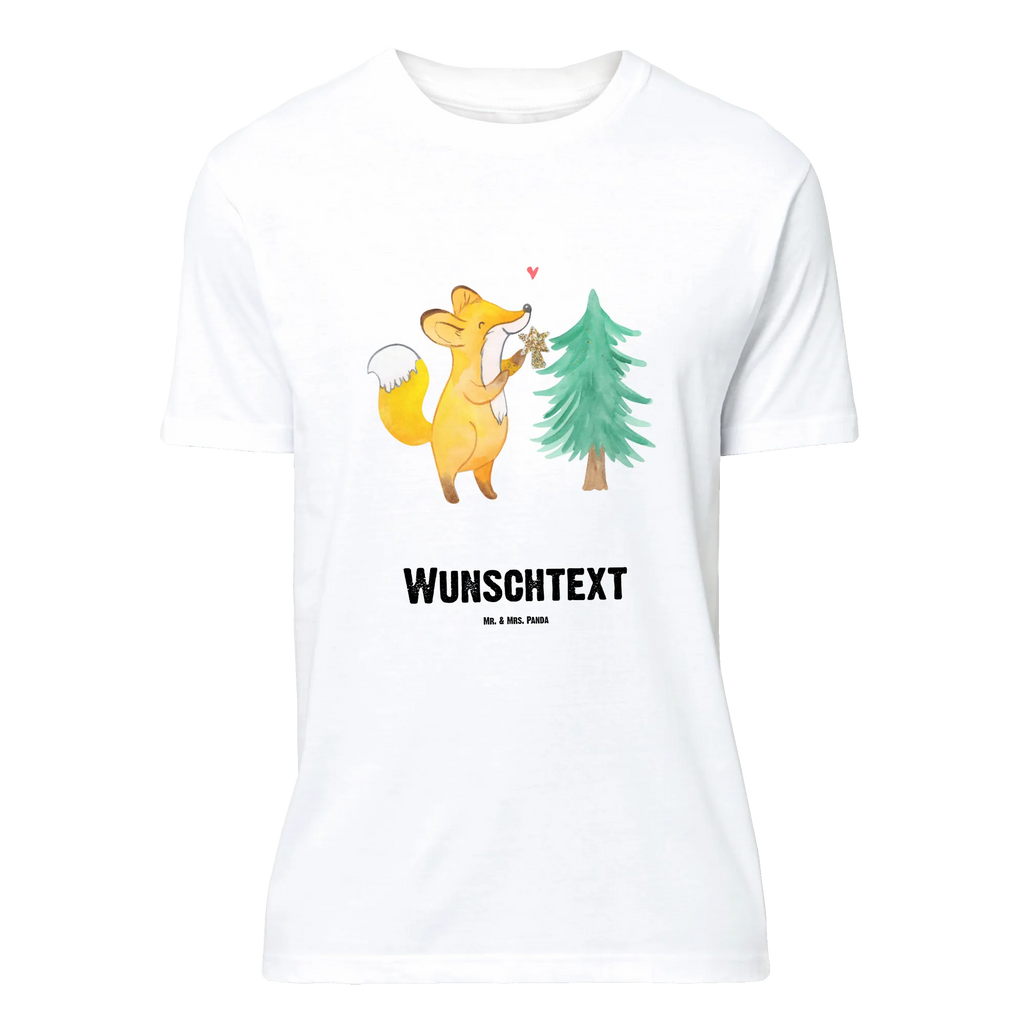 Personalisiertes T-Shirt Fuchs  Weihnachtsbaum Wunschtext, T-Shirt Personalisiert, Bedrucken, T-Shirt mit Aufruck, T-Shirt mit Namen, Winter, Weihnachtsdeko, Weihnachten, Nikolaus, Advent, Heiligabend, Wintermotiv, Weihnachtsmann, Weihnachtstage, Schlittschuh, Weihnachtsdekoration, Weihnachtszeit, Fuchs
