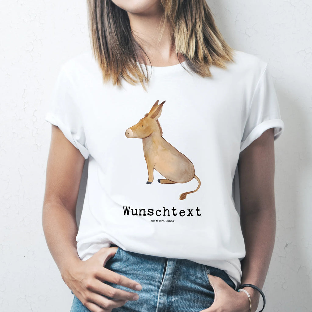 Rozmiar L Personalizowana koszulka Osioł T-Shirt Personalisiert, Wunschtext, T-Shirt mit Aufruck, T-Shirt mit Namen, Bedrucken, Lustige Sprüche, Gute Laune, Tiere, Tiermotive, Zuversicht, Erfolg, Esel, Mut, Weisheit, Positive Gedanken, Ziel, Tapferkeit, Lebensglück, Lebensmut, Lebensziel