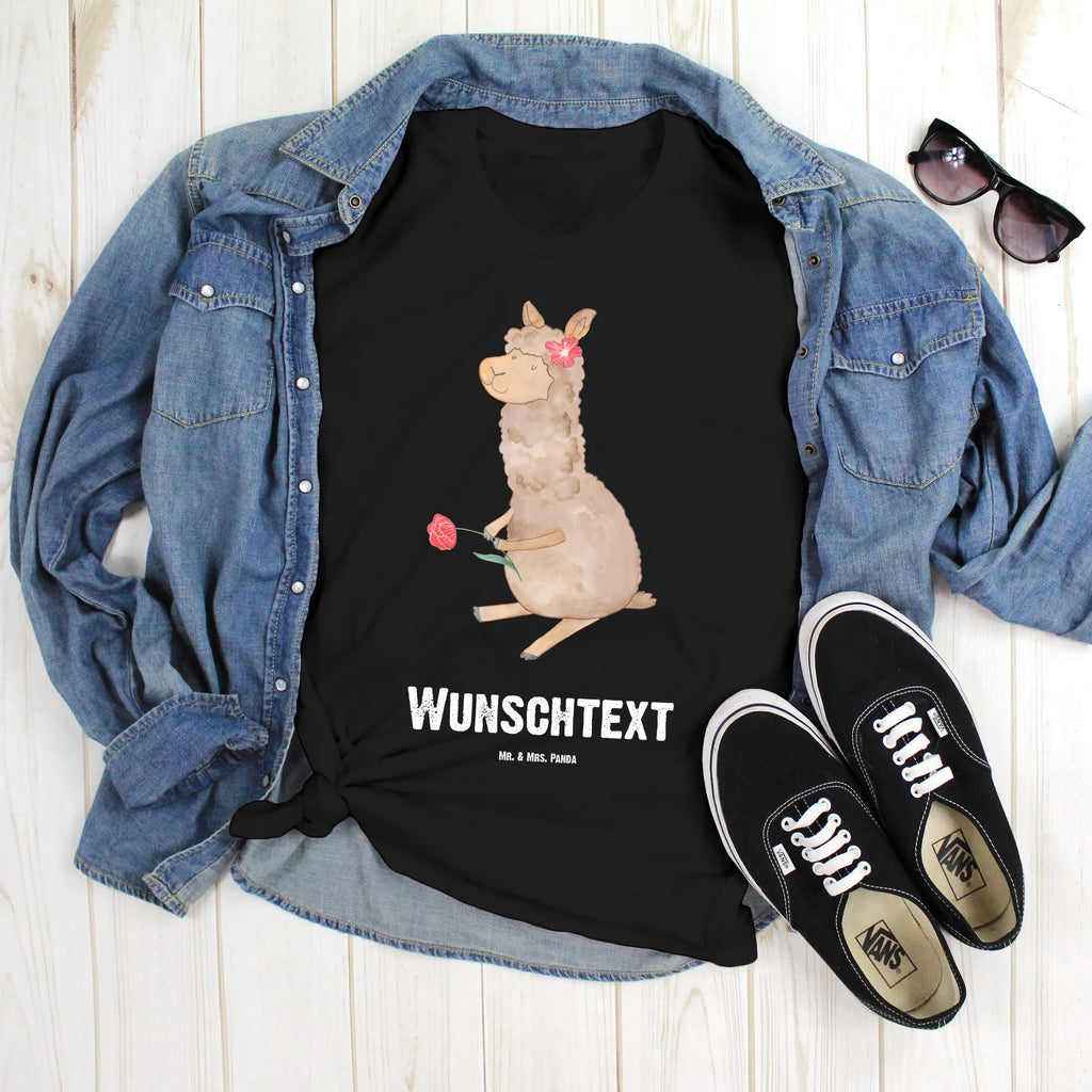 Personalisiertes T-Shirt Alpaka Blume T-Shirt mit Aufruck, Wunschtext, T-Shirt mit Namen, Bedrucken, T-Shirt Personalisiert, Alpaka, Lama, Lamas, Alpaka Witz, Alpaka Geschenk, Alpaka Dekor, Alpaka Dekoration, Motiv Alpaka, Blume, Alpaka Zitat, Alpaka Spruch