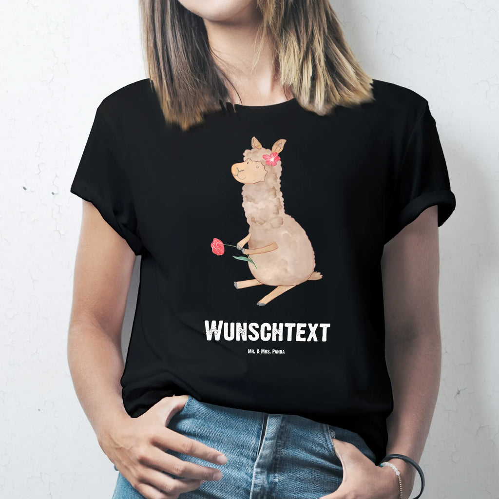 Personalisiertes T-Shirt Alpaka Blume T-Shirt mit Aufruck, Wunschtext, T-Shirt mit Namen, Bedrucken, T-Shirt Personalisiert, Alpaka, Lama, Lamas, Alpaka Witz, Alpaka Geschenk, Alpaka Dekor, Alpaka Dekoration, Motiv Alpaka, Blume, Alpaka Zitat, Alpaka Spruch
