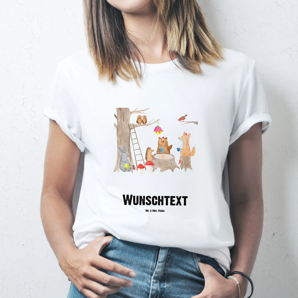 Rozmiar L Personalizowana koszulka zwierzęta leśne piknik T-Shirt mit Namen, T-Shirt mit Aufruck, T-Shirt Personalisiert, Bedrucken, Wunschtext, Lustige Sprüche, Gute Laune, Tiere, Tiermotive, Picknick, Waldtiere, Hase, Fuchs, Eichhörnchen, Igel, Maus, Wald